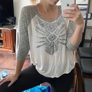 Studded baseball tee